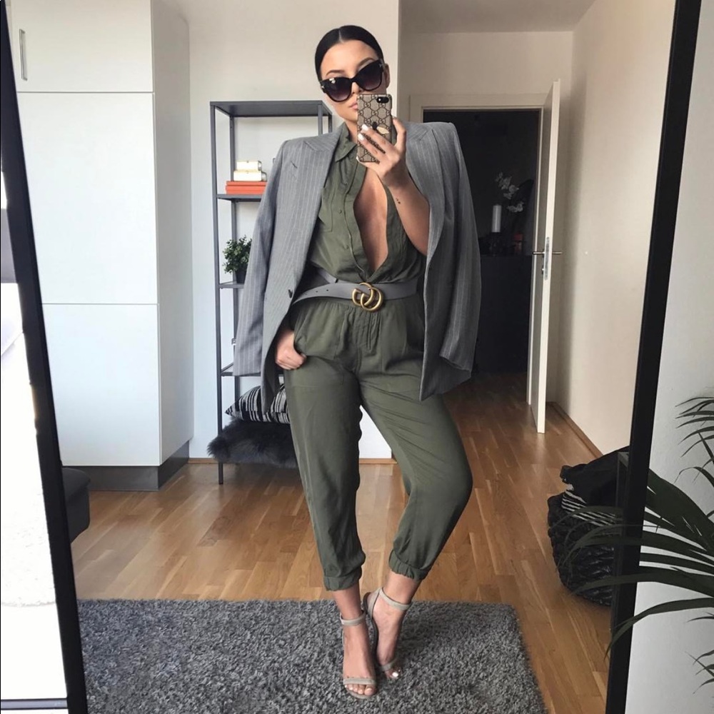 Windsor Olive Green Utility Jumpsuit